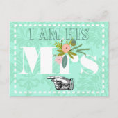 Modern Mint Damask Wedding Briefkaart (Voorkant)