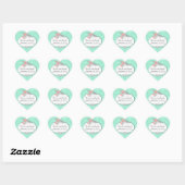 Modern Mint Damask Wedding Invite Hart Sticker (Vel)