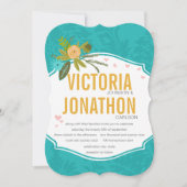 Modern Mint Damask Wedding Invite Kaart (Voorkant)
