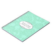Modern Mint Damask Wedding Invite Notitieboek (Linkerzijde)