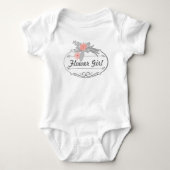 Modern Mint Damask Wedding Invite Romper (Voorkant)