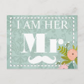 Modern Mint Damask Wedding Invite Uitnodiging Briefkaart (Voorkant)