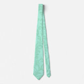 Modern Mint Damask Wedding Party Stropdas (Voorkant)