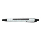Modern Mint en Beige Geometrische Patroon Zwarte Inkt Pen (Bodem)