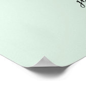 Modern Mint en Black Script Weddenschap Welkom Poster (Hoek)
