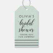 Modern Mint en Black Script Wedding Cadeaulabel (Voorkant)