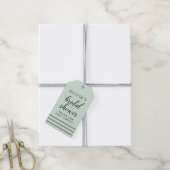 Modern Mint en Black Script Wedding Cadeaulabel (Met Touw)