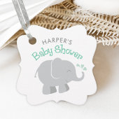 Modern Mint en Gray Elephant Baby shower Bedankjes Labels