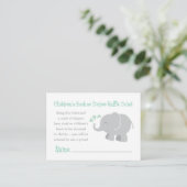Modern Mint en Gray Elephant Baby shower Informatiekaartje (Staand voorkant)