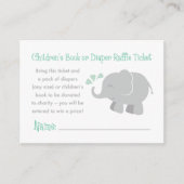 Modern Mint en Gray Elephant Baby shower Informatiekaartje (Voorkant)