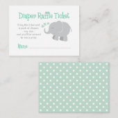 Modern Mint en Gray Elephant Baby shower Informatiekaartje (Voorkant / Achterkant)