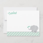 Modern Mint en Gray Elephant Baby shower Notitiekaartje (Voorkant)