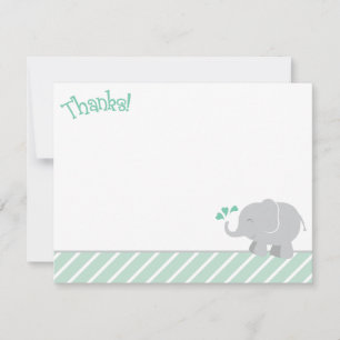 Modern Mint en Gray Elephant Baby shower Notitiekaartje