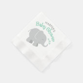Modern Mint en Gray Elephant Baby shower Servetten (Hoek)