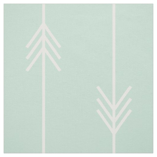 Modern Mint en White Arrow Stof (Swatch)