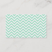 Modern Mint en White Chevron Pattern Visitekaartje (Achterkant)