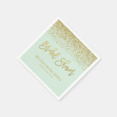 Modern Mint Faux Gold Glitter Vrijgezellenfeest Servetten (Hoek)