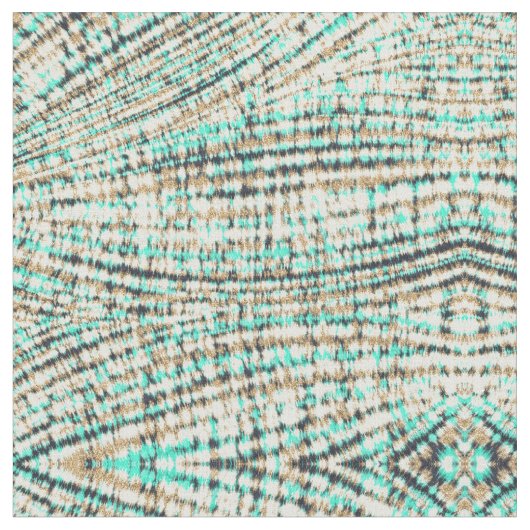 Modern Mint Gold Tie Dye Abstract Stof (Close Up)