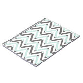 Modern Mint Gray Geometric Chevron Pattern Notitieboek (Linkerzijde)