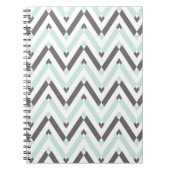 Modern Mint Gray Geometric Chevron Pattern Notitieboek (Voorkant)