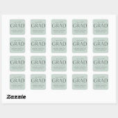 Modern Mint Green Afstuderen Vierkante Sticker (Vel)