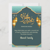 Modern Mint Green and Gold Festive Ramadan Iftar Kaart (Achterkant)