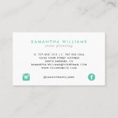 Modern Mint Green Ash Taupe Visitekaartje (Achterkant)