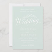 Modern Mint Green Backyard Botanical Leaf Wedding Kaart (Voorkant)