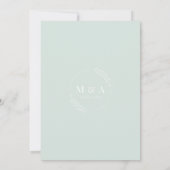 Modern Mint Green Backyard Botanical Leaf Wedding Kaart (Achterkant)