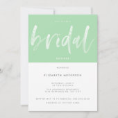 Modern Mint Green Brush Vrijgezellenfeest Kaart (Voorkant)