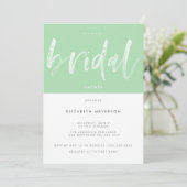 Modern Mint Green Brush Vrijgezellenfeest Kaart (Staand voorkant)