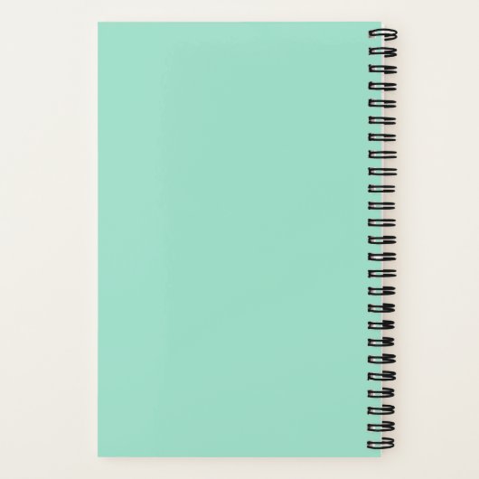 Modern Mint Green Custom Name Minimalist Notitieboek (Achterkant)