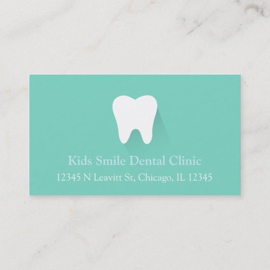 Modern Mint Green Dental Visitekaartjes (Achterkant)