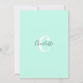 Modern Mint Green Elephant SIP & SEE Baby Girl Kaart (Achterkant)