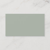 Modern Mint Green Floral Gold Satin Visitekaartje (Achterkant)