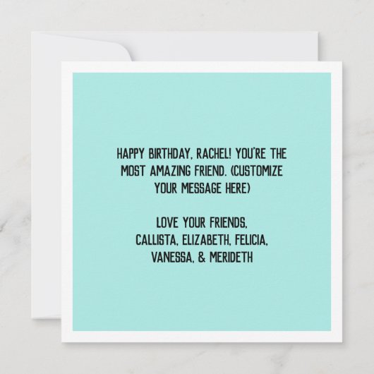 Modern Mint Green Friends Photo Collage Birthday Kaart (Achterkant)