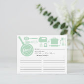 Modern Mint Green Kitchen Utils Recipe Card Briefkaart (Staand voorkant)