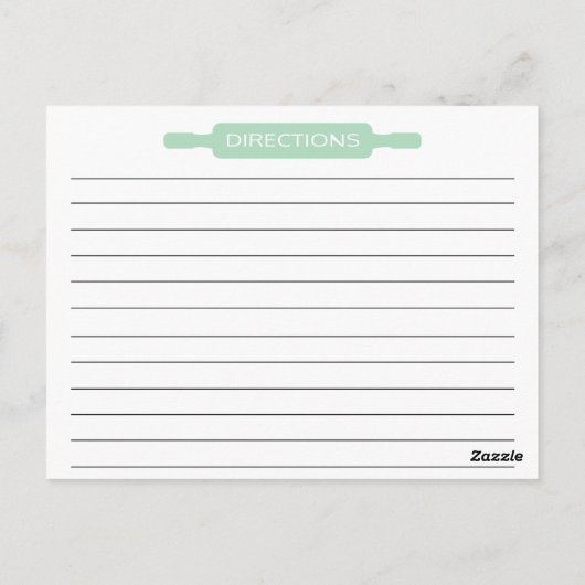 Modern Mint Green Kitchen Utils Recipe Card Briefkaart (Achterkant)