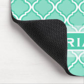Modern Mint Green Moroccan Trellis Muismat (Hoek)