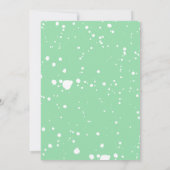 Modern Mint Green Paint Splatter Photo Afstuderen Aankondiging (Achterkant)