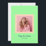 Modern Mint Green Peach High School Photo Grad Aankondiging<br><div class="desc">Part of Grad Collection - Add your custom matching envelope, stickers, and more Announce your graduate’s achievement with simple Pastel Minimal High School Photo Grad Frame on this graduation announcement card. Featuring a modern photo layout and clean typography, this design is perfect for high school graduates celebrating the Class of...</div>