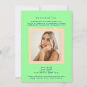 Modern Mint Green Peach High School Photo Grad Aankondiging (Achterkant)