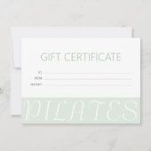Modern Mint Green Pilates Cadeaubon (Voorkant)