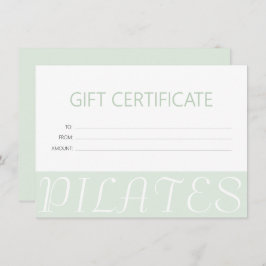 Modern Mint Green Pilates Cadeaubon