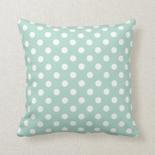 Modern Mint Green Polkadot Pattern Kussen