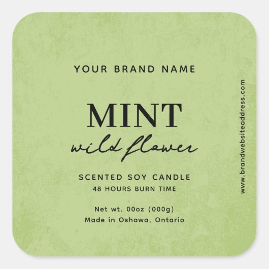 Modern Mint Green Rustic Label (Voorkant)