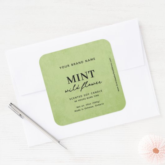 Modern Mint Green Rustic Label (Envelop)