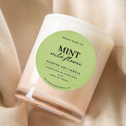 Modern Mint Green Rustic Ronde Sticker