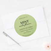 Modern Mint Green Rustic Ronde Sticker (Envelop)