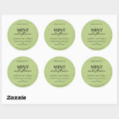 Modern Mint Green Rustic Ronde Sticker (Vel)